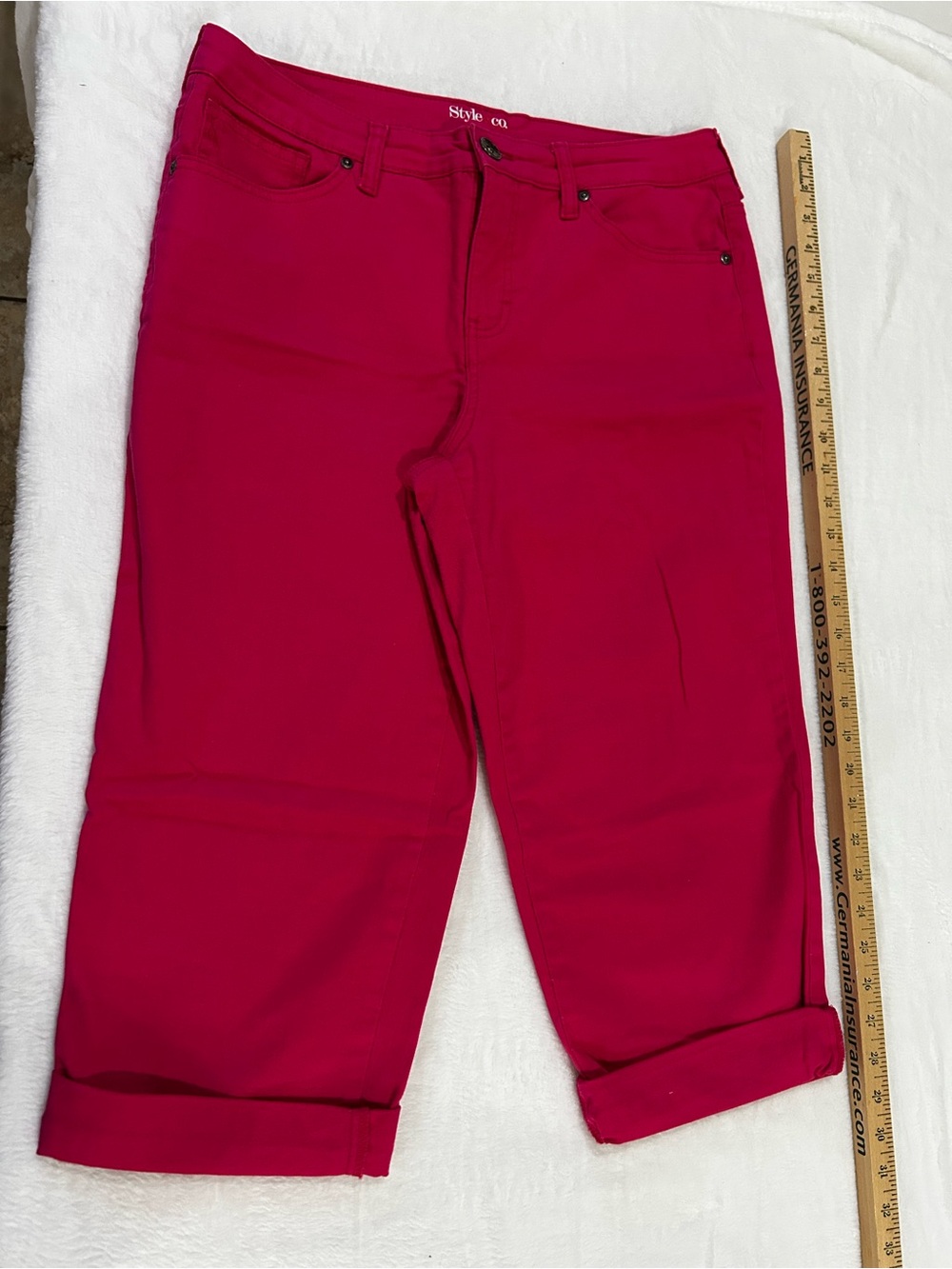 Style & Co. Bright Raspberry (Hot Pink) Cropped Jean Capris